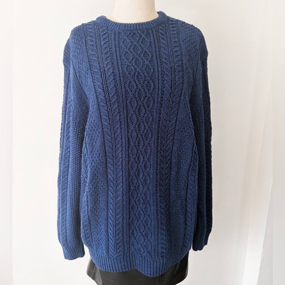Denver Hayes 100% Cotton Women’s Navy Blue Knit Sweater - Size XL - Crewneck - Picture 9 of 13